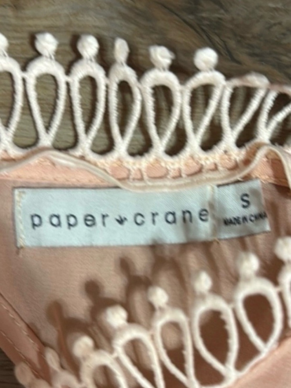 Paper Crane Blush Pink Lace-Trim Boho Babydoll Sleeveless Mini Dress - Picture 6 of 6